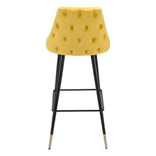 Load image into Gallery viewer, Zuo Modern Piccolo Bar Stool Single Yellow Velvet(1560)
