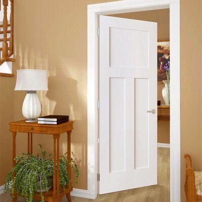 Paneled Solid Wood Primed Standard Door - #14CE