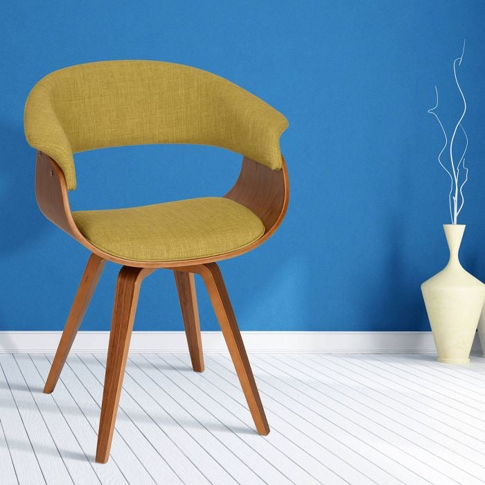 Summer Modern Chair Green Fabric/ Walnut(1390)