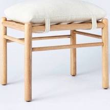 Wooden Upholstered Ottoman with Straps, #6266