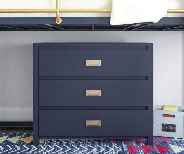 Monarch Hill Haven Navy Blue 3-Drawer Dresser