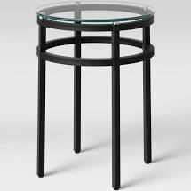 Load image into Gallery viewer, Ellsworth Glass Top Round End Table Clear - Threshold #9063
