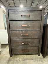 Load image into Gallery viewer, Furniture of America Krentin Rustic Wood 5-Drawer Chest in Wire-Brushed Brown
