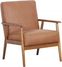 Load image into Gallery viewer, Lummus Cognac Wood Frame Upholstered Accent Chair
