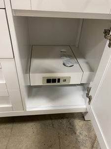 Tahoe II 60 in. W Bath Vanity in White with Cultured Marble Vanity Top in White with White Basin and Power Bar 7032RR-OB