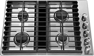 30" Stainless Steel Sealed Burner Natural Gas Cooktop with Downdraft Ventilation MRM446