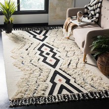 Load image into Gallery viewer, Safavieh Kenya Ivory/Black Blue Rug 8&#39; x 10&#39;
