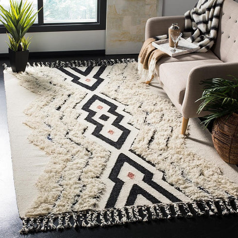 Safavieh Kenya Ivory/Black Blue Rug 8' x 10'