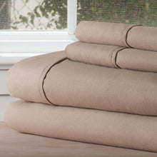 Load image into Gallery viewer, 3-Piece Taupe Solid 75 Thread Count Twin XL Sheet Set 1347CDR
