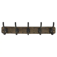 Load image into Gallery viewer, Spectrum Richmond Wood Wall Mount 5-Hook Rack in Coffee (SET OF 2)
