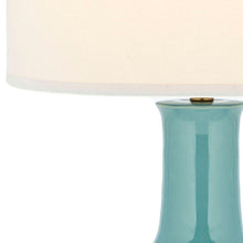 Load image into Gallery viewer, 27.5 in. Light Blue Gourd Ceramic Table Lamp with White Shade - 534CE
