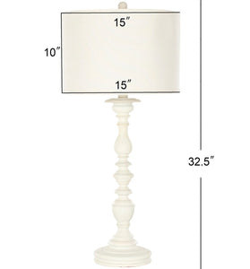 Mamie 32.5 in. Cream Candlestick Table Lamp with Off-White Shade - Set of 2 (SB1048)