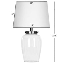 Load image into Gallery viewer, 22.5&quot; Evan Fillable Glass Table Lamp Clear - Includes CFL Light Bulb (SB301)
