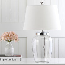 Load image into Gallery viewer, 22.5&quot; Evan Fillable Glass Table Lamp Clear - Includes CFL Light Bulb (SB301)
