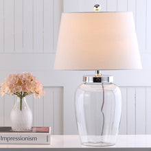Load image into Gallery viewer, 22.5&quot; Evan Fillable Glass Table Lamp Clear - Includes CFL Light Bulb (SB301)
