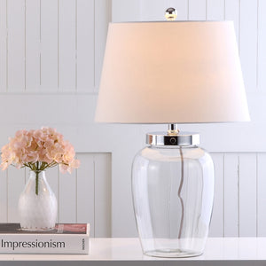 22.5" Evan Fillable Glass Table Lamp Clear - Includes CFL Light Bulb (SB301)