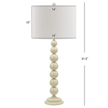 Load image into Gallery viewer, Jenna 31 in. White Stacked Ball Table Lamp with Off-White Shade - Set of 2 (SB1059)
