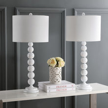 Load image into Gallery viewer, Jenna 31 in. White Stacked Ball Table Lamp with Off-White Shade - Set of 2 (SB1059)
