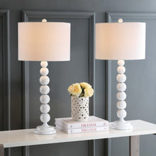 Load image into Gallery viewer, Jenna 31 in. White Stacked Ball Table Lamp with Off-White Shade - Set of 2 (SB1059)
