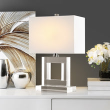Load image into Gallery viewer, Town 20.5 in. Clear Square Crystal Column Table Lamp with White Shade (SB319)
