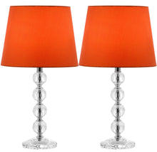 Load image into Gallery viewer, NOLA 16-INCH H STACKED CRYSTAL BALL ORANGE SHADE LAMP SET OF 2 #1665HW
