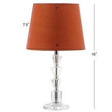 Load image into Gallery viewer, Harlow 16-Inch H Tiered Crystal Dark Grey Lamp With Orange Shade (Set of 2) #783HW
