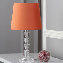 Load image into Gallery viewer, Harlow 16-Inch H Tiered Crystal Dark Grey Lamp With Orange Shade (Set of 2) #783HW
