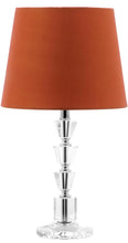 Load image into Gallery viewer, Harlow 16-Inch H Tiered Crystal Dark Grey Lamp With Orange Shade (Set of 2) #783HW
