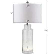 Load image into Gallery viewer, Bottle 29 in. Clear Glass Bottle Table Lamp with White Shade - Set of 2 (SB1070)
