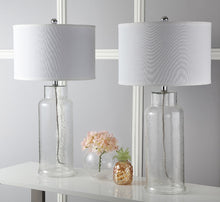 Load image into Gallery viewer, Bottle 29 in. Clear Glass Bottle Table Lamp with White Shade - Set of 2 (SB1070)

