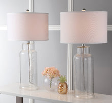 Load image into Gallery viewer, Bottle 29 in. Clear Glass Bottle Table Lamp with White Shade - Set of 2 (SB1070)
