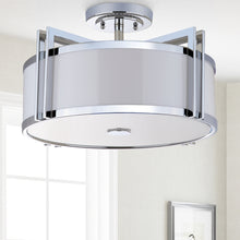 Load image into Gallery viewer, Orb 17 in. 3-Light Chrome Semi-Flush Mount Light (SB990)
