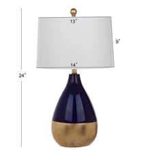 Load image into Gallery viewer, Kingship 24 in. Navy/Gold Gourd Table Lamp with Off-White Shade - AS IS (SB68)
