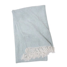 Load image into Gallery viewer, Elisabeth York Tabor Sea Glass Throw Blanket with Fringe
