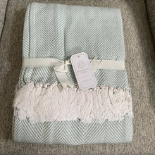 Load image into Gallery viewer, Elisabeth York Tabor Sea Glass Throw Blanket with Fringe
