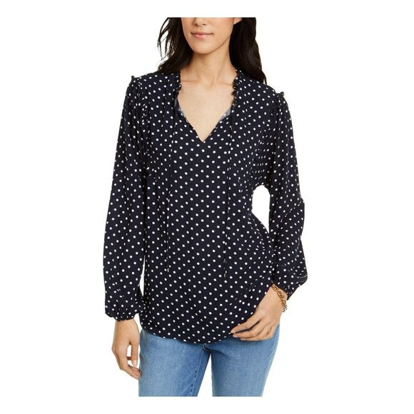 Women's Polka Dot Ruffled Blouse by Tommy Hilfiger