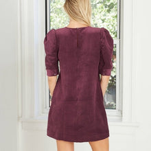 Load image into Gallery viewer, Women&#39;s Puff Short Sleeve Cord Dress
