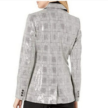 Load image into Gallery viewer, Women&#39;s Plaid Sequin One-Button Blazer by Tommy Hilfiger
