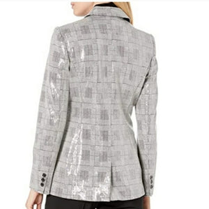 Women's Plaid Sequin One-Button Blazer by Tommy Hilfiger