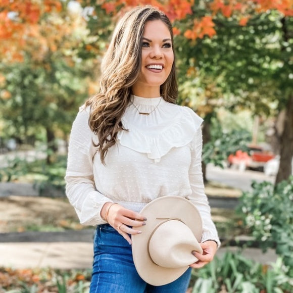 Women's Long Sleeve Ruffle Blouse