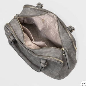 Zip Closure Convertible Satchel Handbag