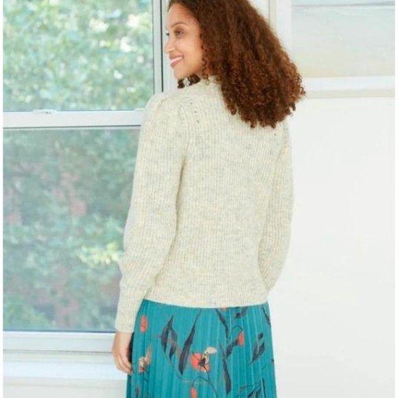 Women's Puff Sleeve Crewneck Pullover Sweater