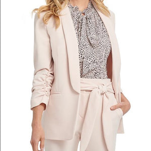 Women's Ruched Sleeve Open Front Blazer by DKNY