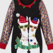 Load image into Gallery viewer, Women&#39;s Llama Sequin Graphic Sweater
