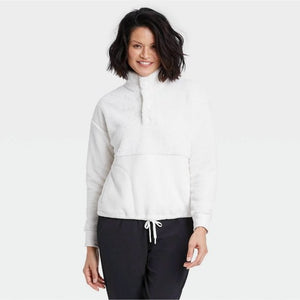 Women's Snap Front Cozy Sherpa Pullover Sweatshirt