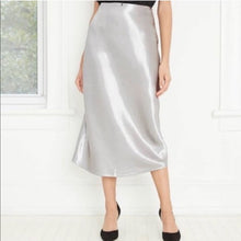 Load image into Gallery viewer, Women&#39;s Satin Midi Skirt
