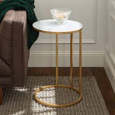 Round Luxe C Side Table with Glass and Metal - Saracina Home #4312