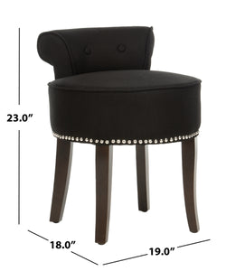 22.8-in H Black Round Makeup Vanity Stool (SB755)