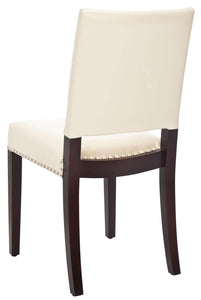 James Flat Cream/Cherry Mahogany Bicast Leather Side Chair - Set of 2 (SB338)