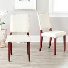 Load image into Gallery viewer, James Flat Cream/Cherry Mahogany Bicast Leather Side Chair - Set of 2 (SB338)
